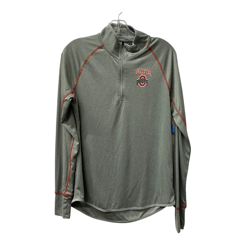 Athletic Top Ls Collar By Colosseum In Grey, Size:L Refined Men's Classic 