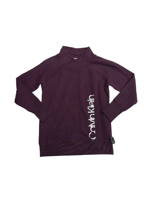 Athletic Sweatshirt Collar By Calvin Klein Performance In Purple, Size: L