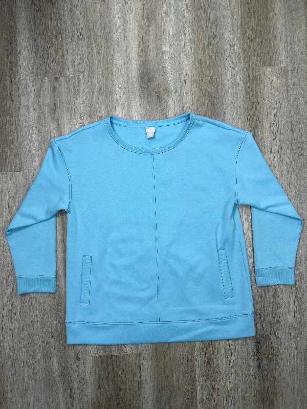 Sweatshirt Crewneck By Zenergy By Chicos In Blue, Size: L