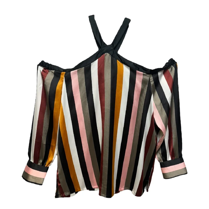 Off Shoulder Top Long Sleeve By Loft In Striped Pattern, Size: M Relaxed Men's Australian 