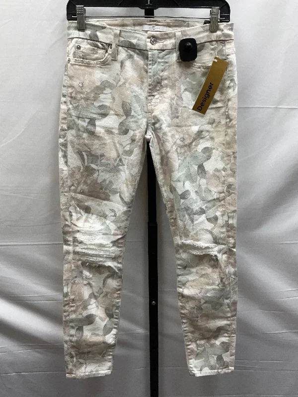 Floral Print Jeans Designer 7 For All Mankind, Size 4 Dapper Men's 1920S