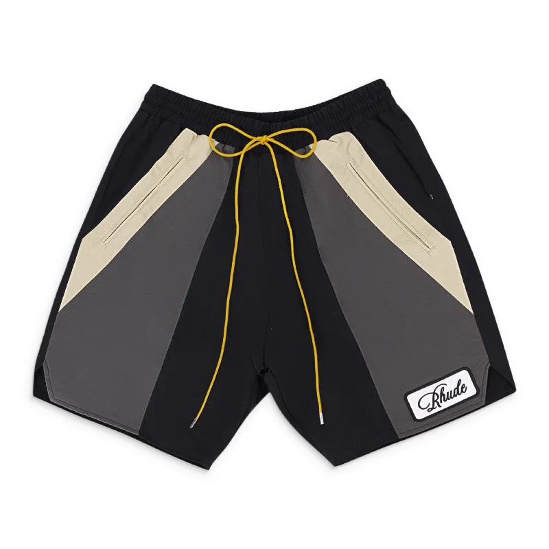 CURSIVE PATCH BLACK/GRAY/BEIGE SHORTS Bold Men's Animal