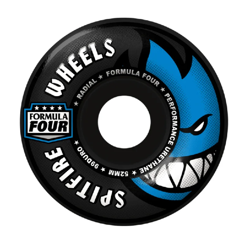 Spitfire 99a Formula Four Radials Skateboard Wheels 53mm Black Masculine Men's 