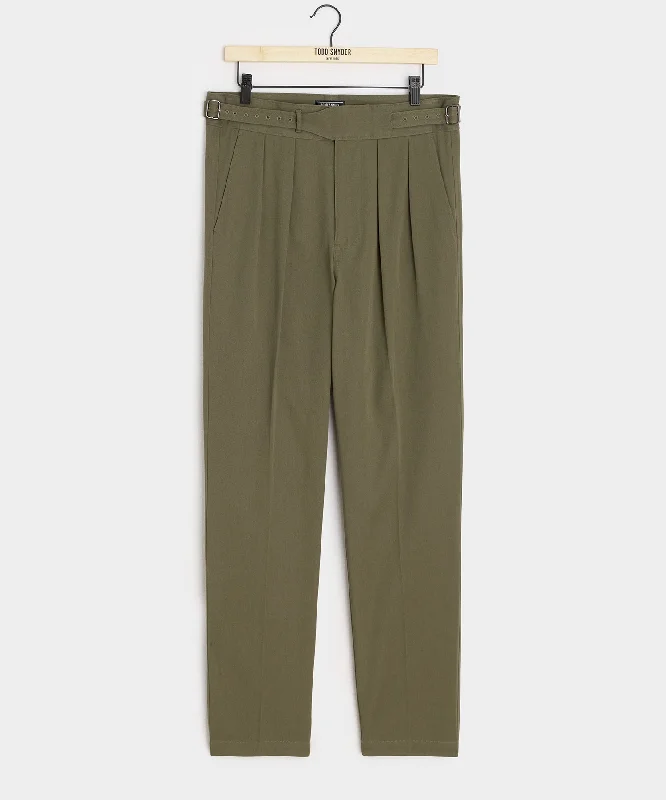 Italian Lightweight Cotton Gurkha Trouser in Olive