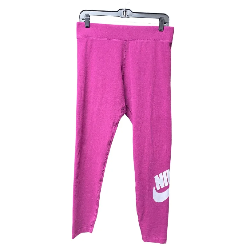 Athletic Leggings By Adidas In Purple & White, Size: L Athletic Men's High