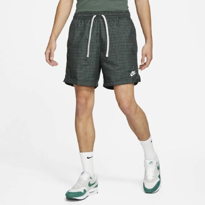 Men's Retro Grid Woven Shorts In Galactic Jade Relaxed Men's Australian 