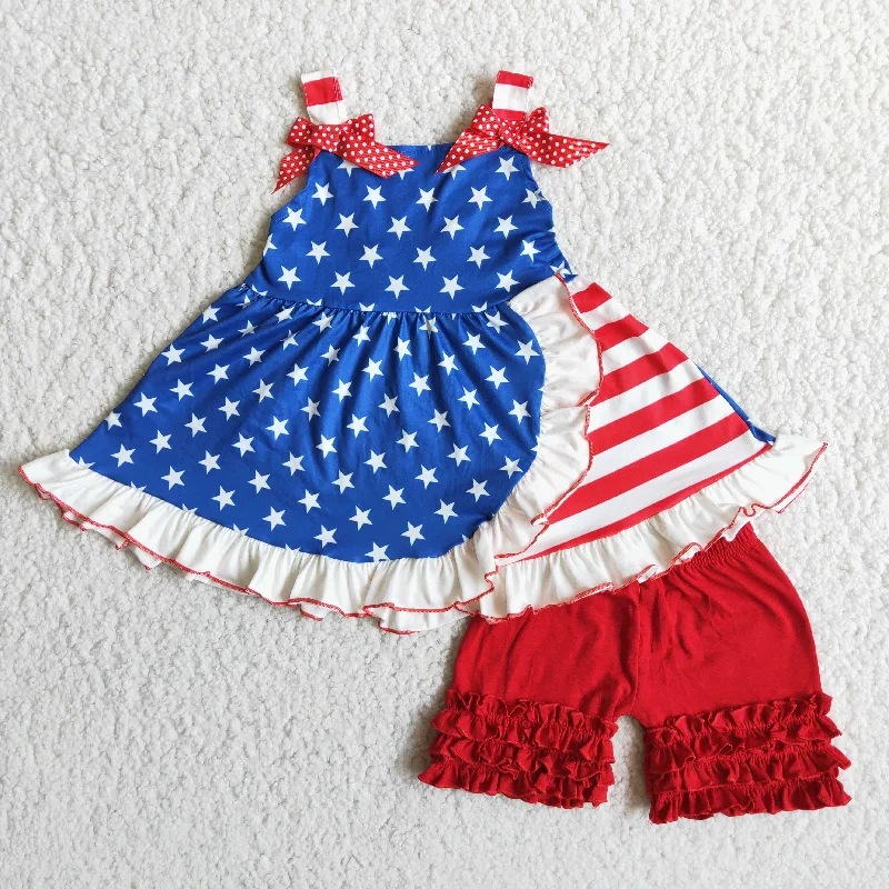 Clearance D7-1 National Day dress and shorts with straps and stars