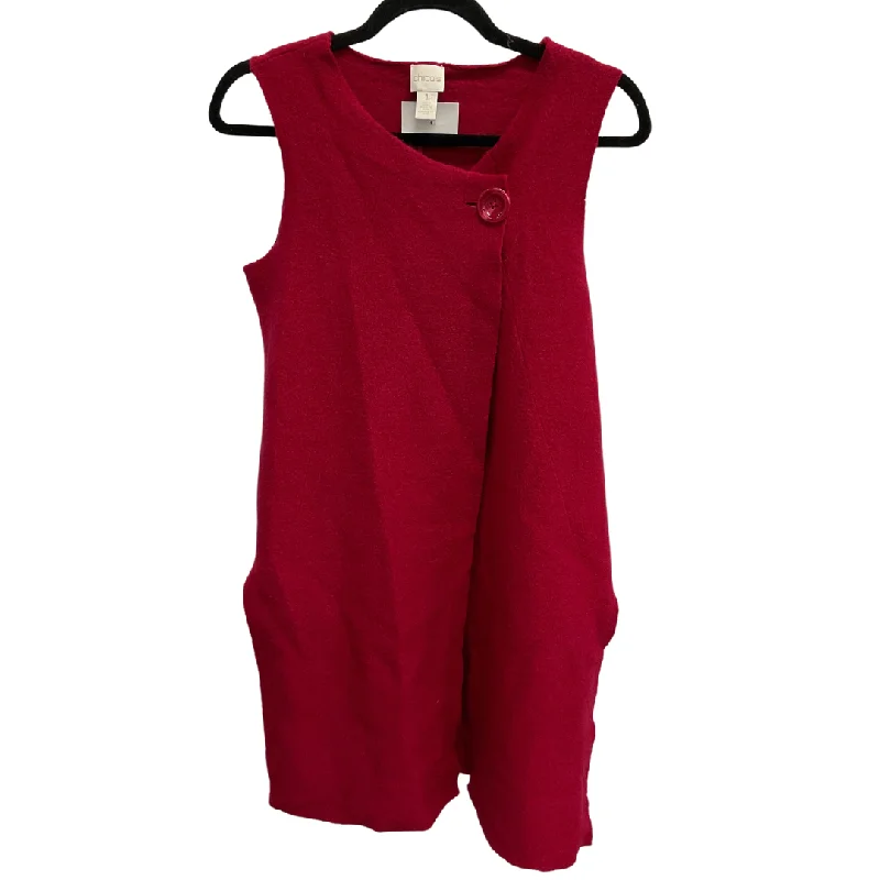 Vest Fleece By Chicos In Red, Size: M