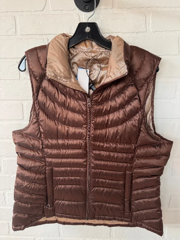 Vest Puffer & Quilted By Bernardo In Brown, Size: L