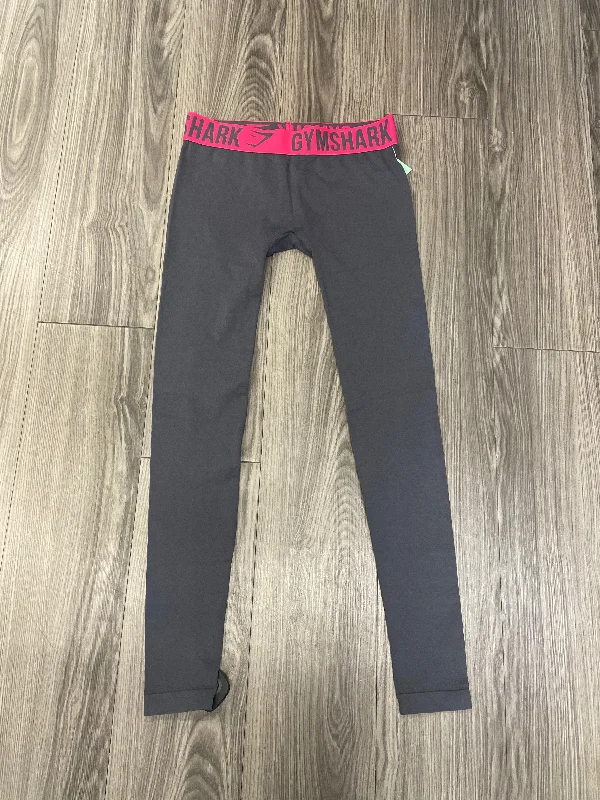Athletic Leggings By Gym Shark In Grey & Pink, Size: M Tailored