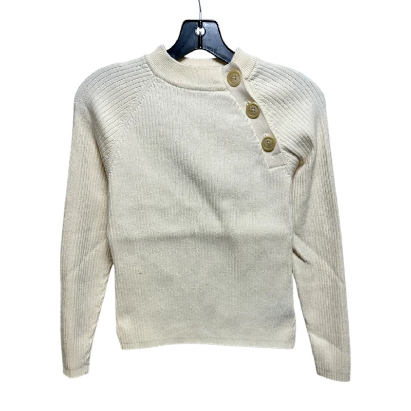 Button Sweater By Lauren By Ralph Lauren In Cream, Size: S Practical Men's Multi
