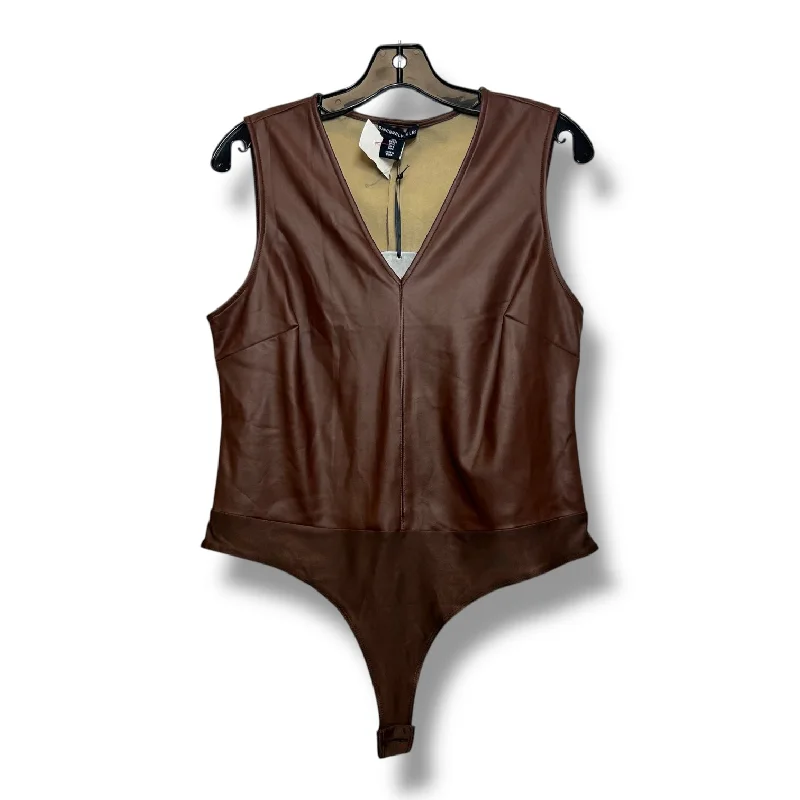 Bodysuit By Clothes Mentor In Brown, Size: L British Gentleman Style