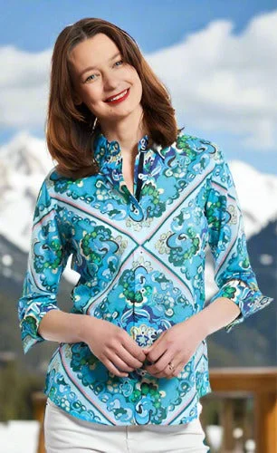 Rome Shirt 3/4 Sleeves 70's Print Shirt Bohemian Men's Free