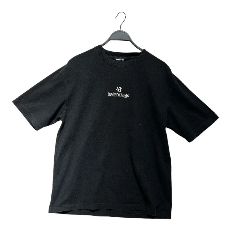 BALENCIAGA/T-Shirt/M/Cotton/BLK/Graphic/EMBROIDERED LOGO Business