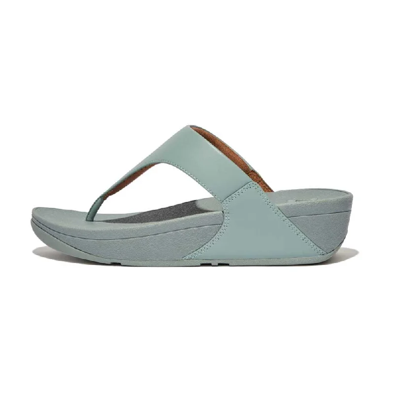 FitFlop Lulu Leather Sandals - Cool Blue Monochromatic Office Style