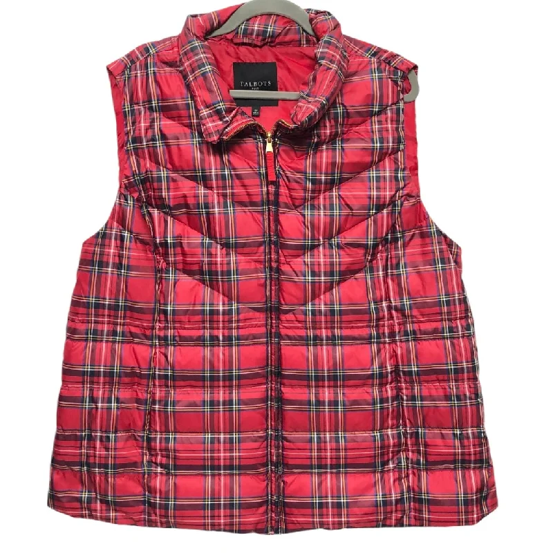 Vest Puffer & Quilted By Talbots In Plaid Pattern, Size: 2x