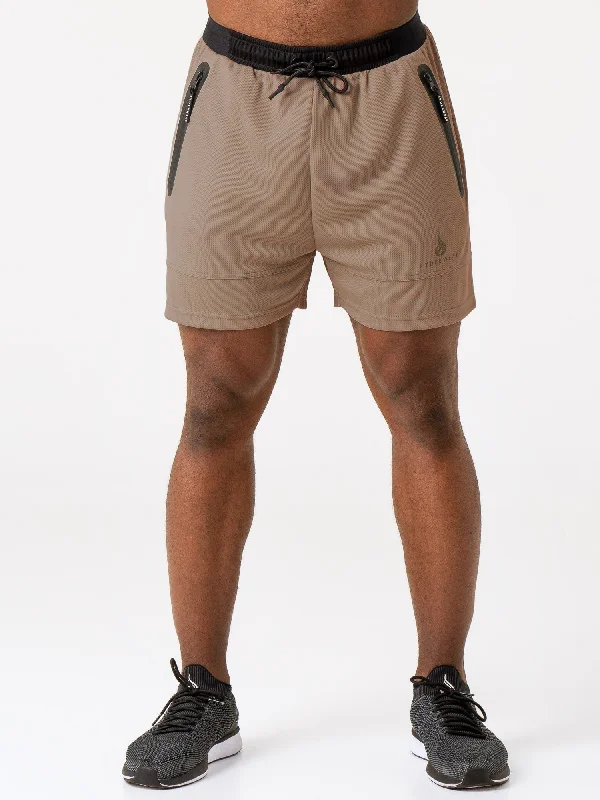 Advance Mesh Short - Taupe Sleek Men's Metallic