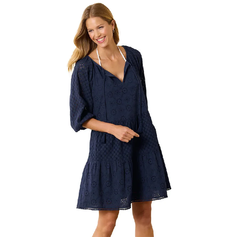 Tommy Bahama Harbour Eyelet Raglan Dress Cover Up - Mare Navy* Elegant Men's Cashmere