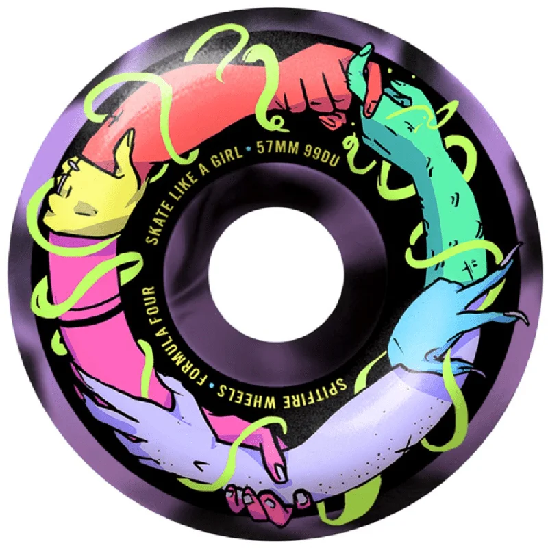 Spitfire F4 Skate Like A Girl 99a Classics Wheel 57mm Black/Purple Sharp Men's Italian