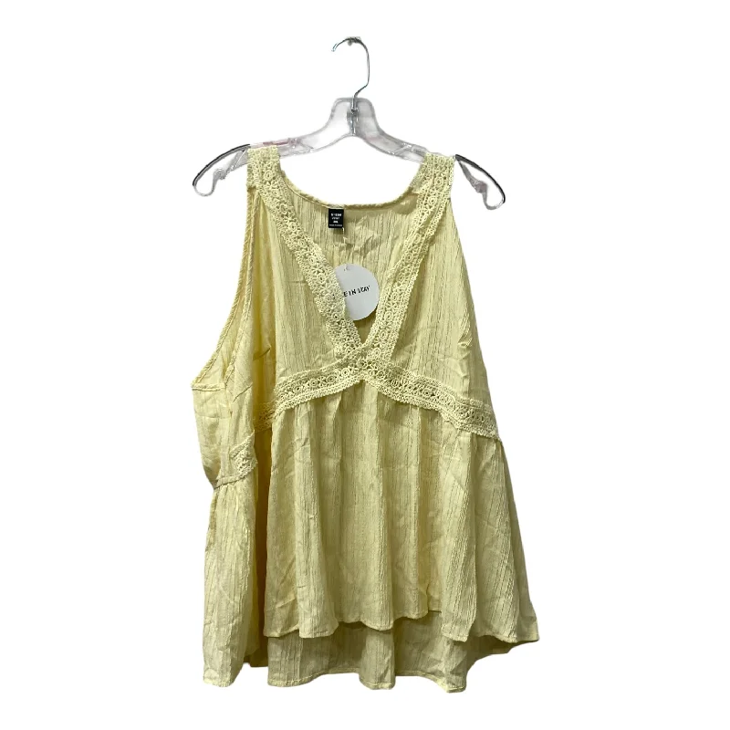 Top Sleeveless By Shein In Yellow, Size:4X Sophisticated Men's 