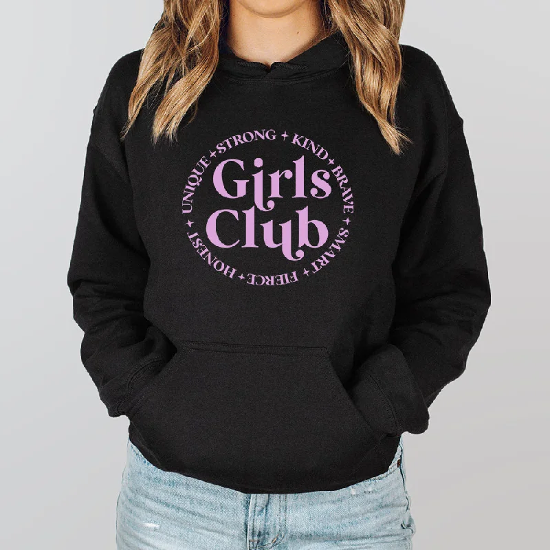 Girls Club Circle Black Hoodie