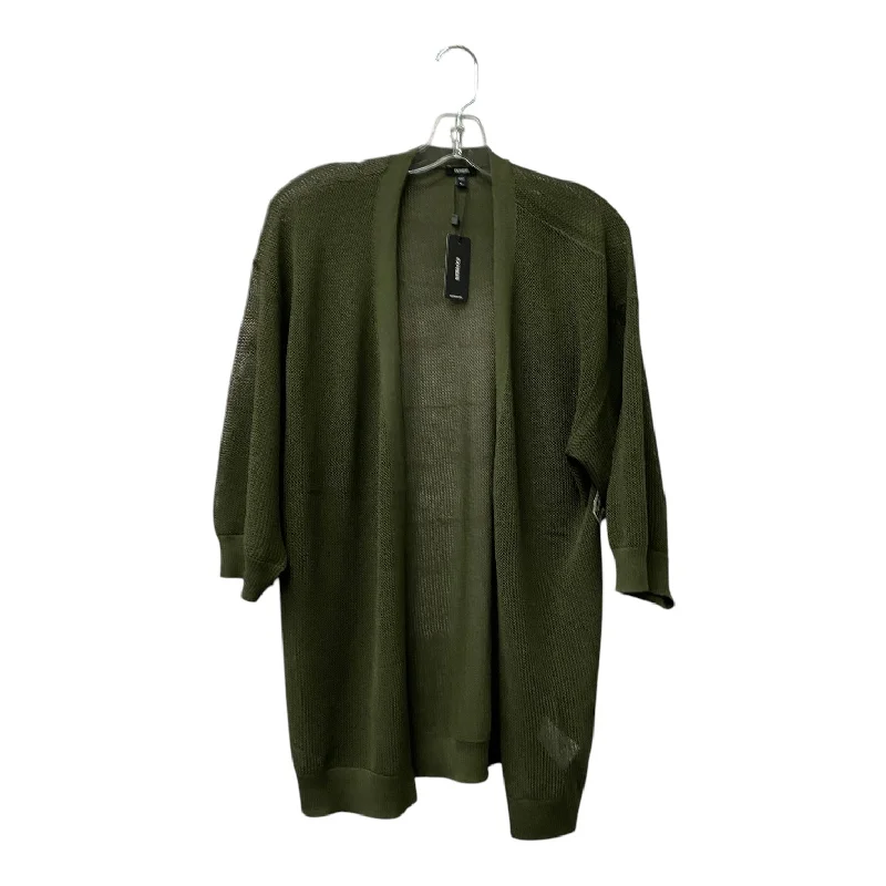 Cardigan By Express In Green, Size:M Refined Men's Hand