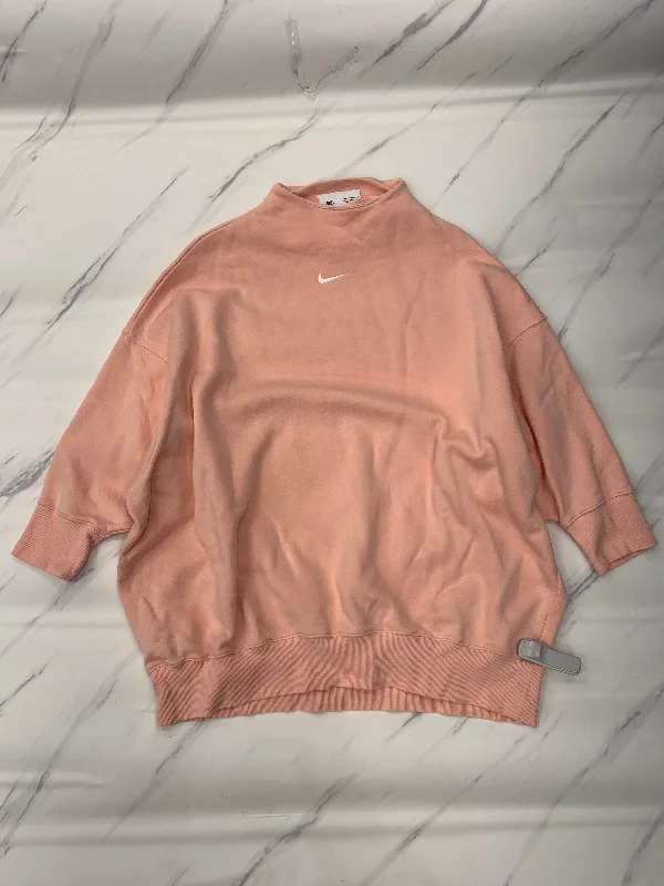 Athletic Sweatshirt Crewneck By Nike Apparel In Peach, Size: L