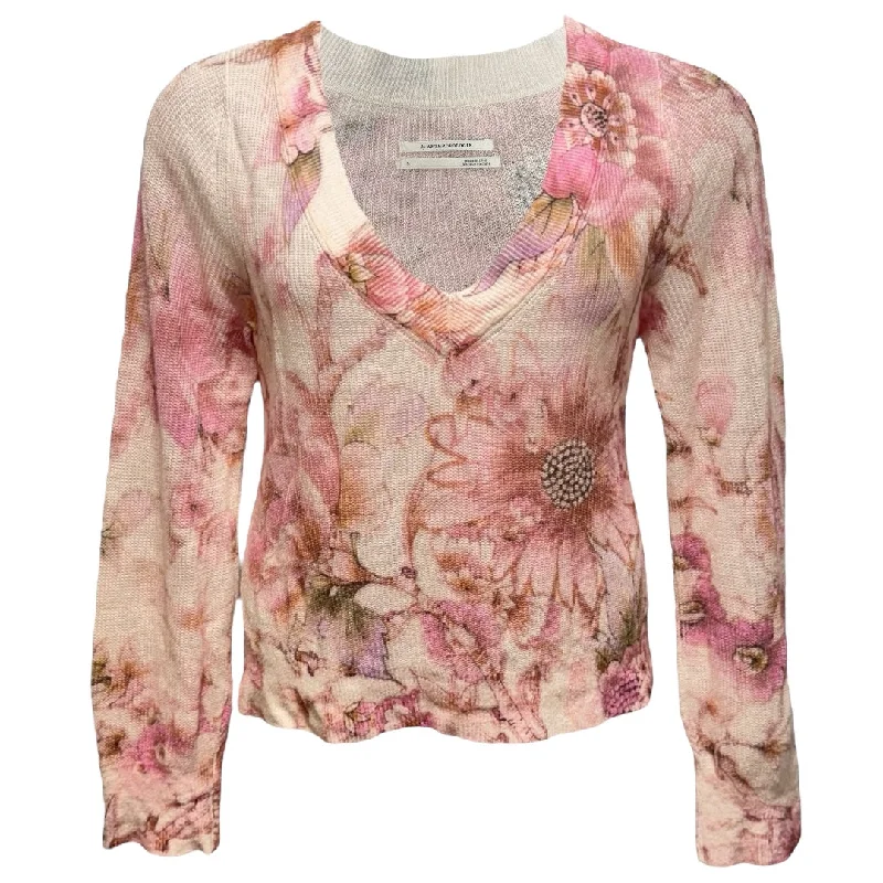 The Dreamer V Neck Sweater By Anthropologie In Floral Print, Size: S Cool Men's Skate