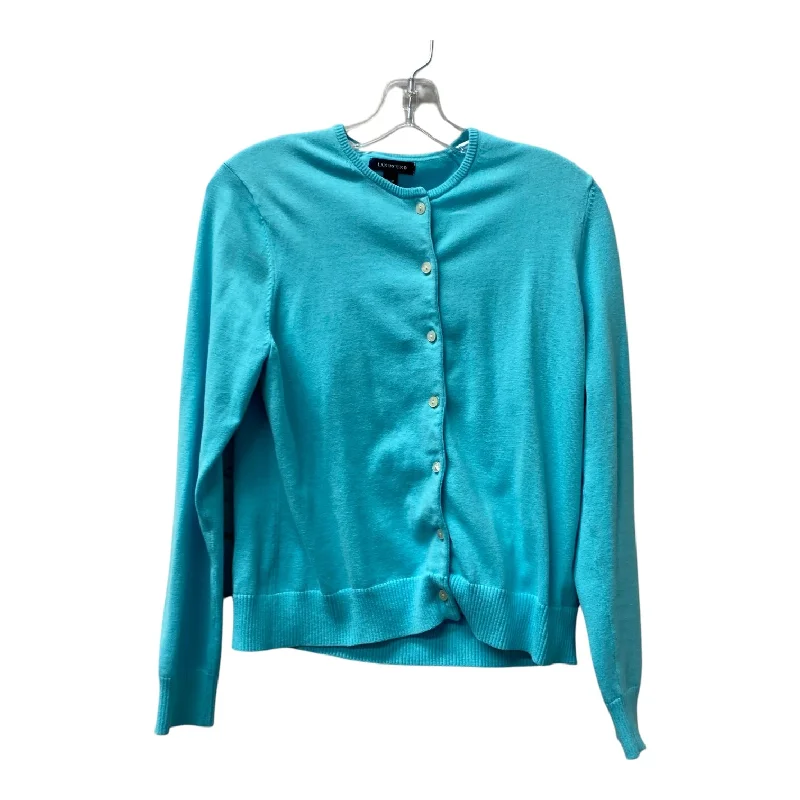 Sweater Cardigan By Lands End In Teal, Size:S Modern Men's Tech