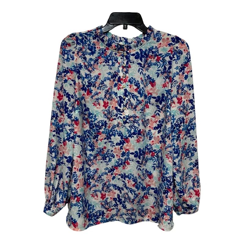 Top Long Sleeve By Talbots In Floral Print, Size: L Cclassic Men's Tweed