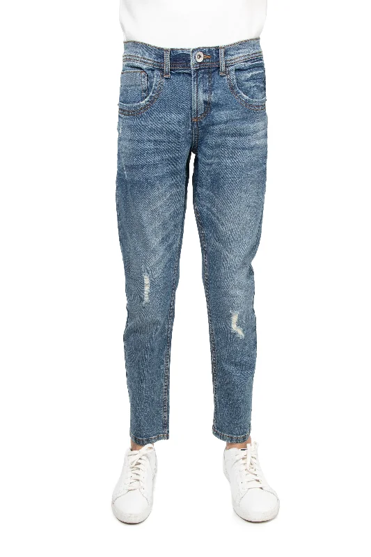 Raw X Skinny Look Stretch Jeans With Fashion Rips For Boys Youthful Men's Anime