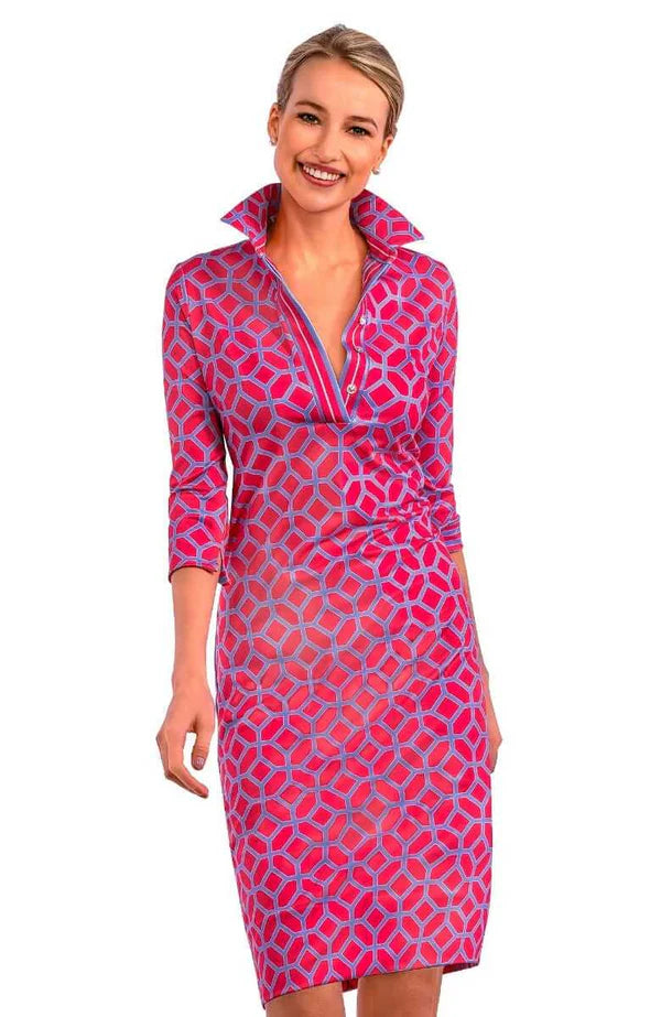 Gretchen Scott Everywhere Dress - Lucy In The Sky - Coral/Peri* Preppy Men's College