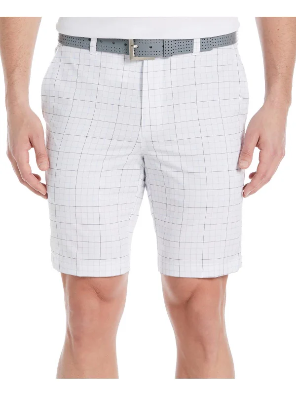 Mens Plaid Polyester Flat Front Adventure
