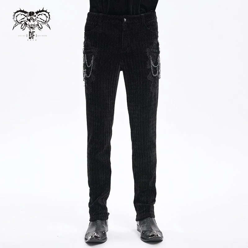 Men's Gothic Chain Crochet Trousers