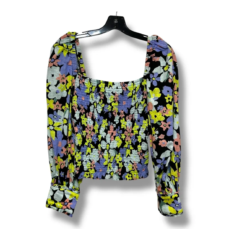 Top Long Sleeve By Free People In Floral Print, Size: M Elegant Men's Formal 
