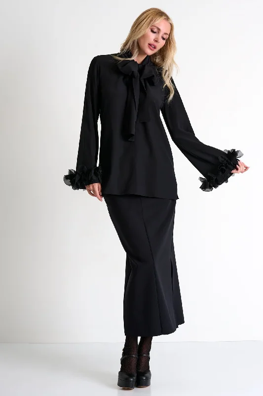 Glamorous Silk Blouse With Bow - 52451-62-800 Tough Men's Military