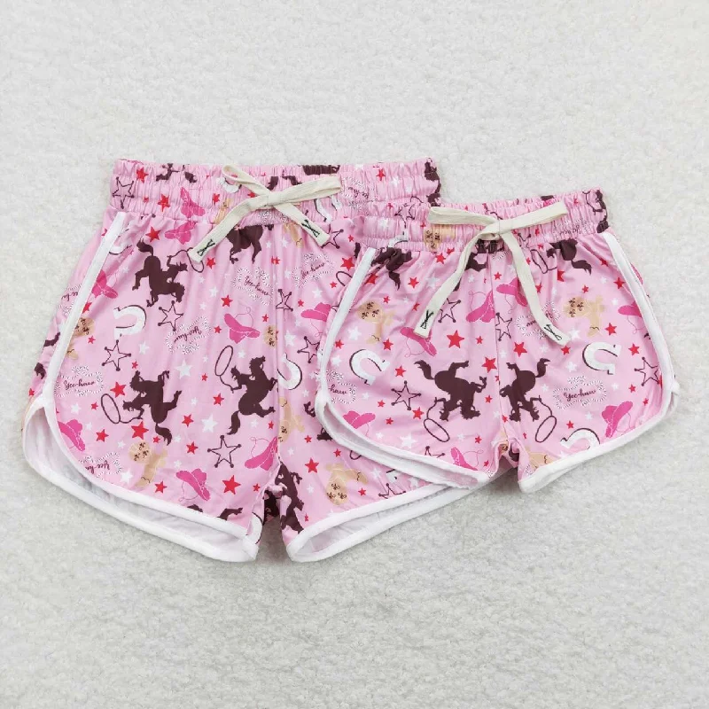 SS0125 Pink Western Cow   Boys Shorts Pants