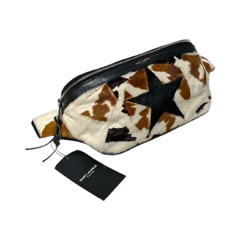 SAINT LAURENT/Fanny Pack/Animal Pattern/Cowhide/CRM/PONYHAIR STAR Sharp Men's Italian