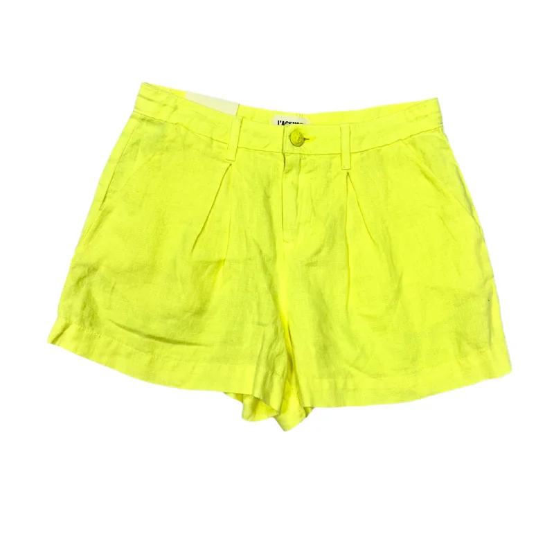 Shorts By L Agence In Neon Yellow, Size: 0 Sharp Men's Italian