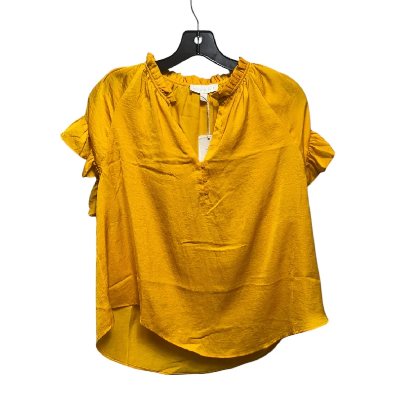 Top Short Sleeve By Alex & Lili In Yellow, Size: Xl Earthy Men's Sustainable 