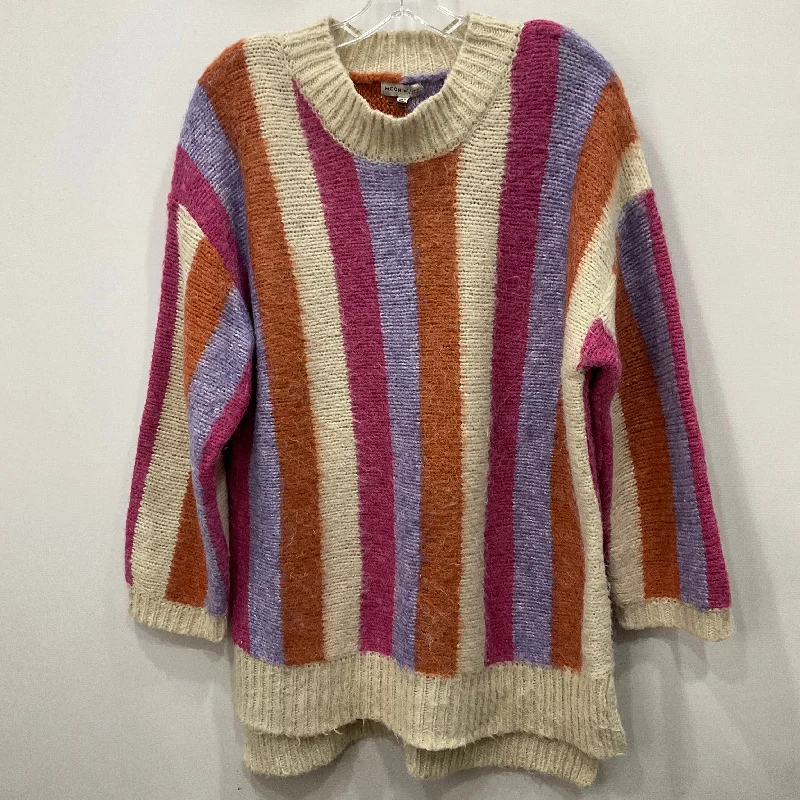 Sweater By Moon River In Orange & Purple, Size: M Relaxed Men's Beach