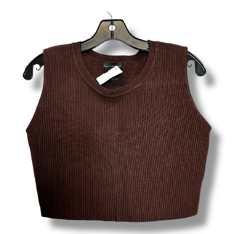 Top Sleeveless By House Of Harlow In Brown, Size: Xl Gym