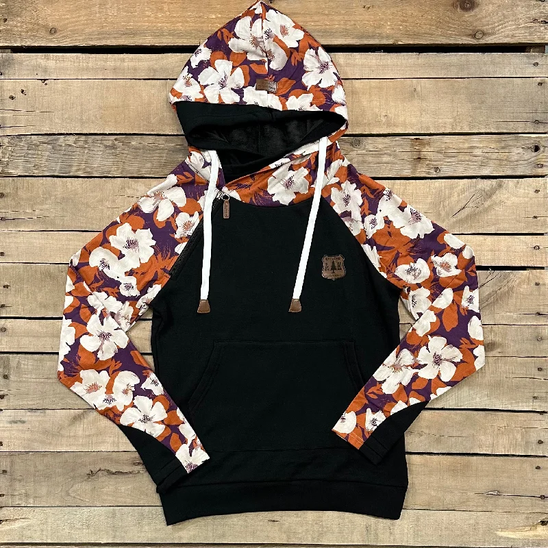 Fall Flower Sleeve Hoodie Sleek Men's Metallic