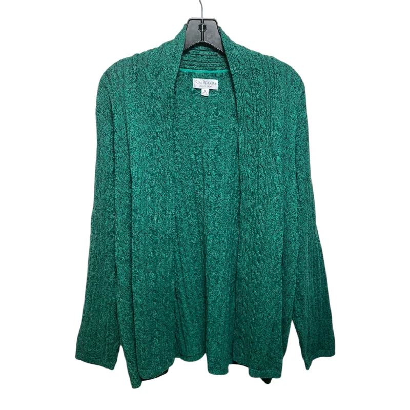 Sweater Cardigan By Kim Rogers In Green, Size: 1x Elegant Men's Cashmere