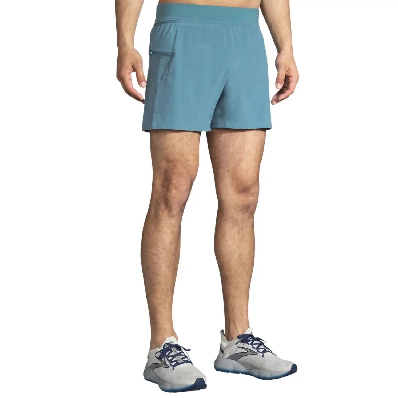 Men's Sherpa 5" 2-In-1 Short In Slate Blue Minimalist Men's Casual 