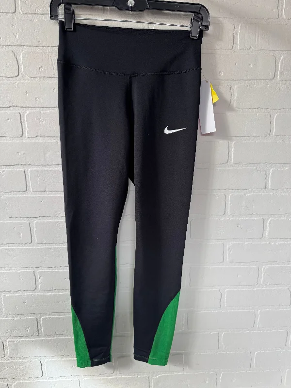 Athletic Leggings By Nike In Black & Green, Size: 4 Trendy Men's Scandinavian