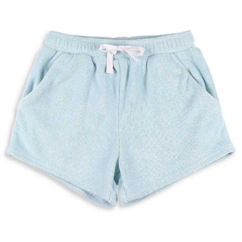 Boys Beach & Pool Shorts - Boca Blue Terry Trendy Men's Bucket