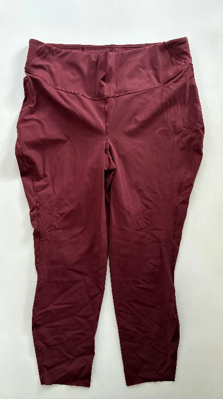 Athletic Leggings By Lululemon In Burgundy, Size: 1x Practical Men's Quick