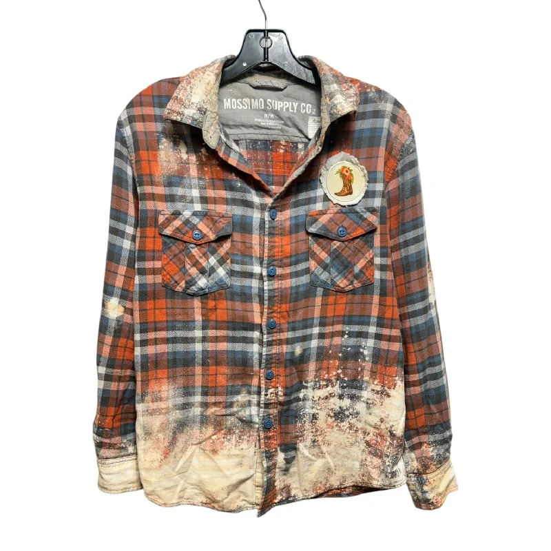 Top Long Sleeve By Mossimo In Plaid Pattern, Size: M Relaxed Men's Beach