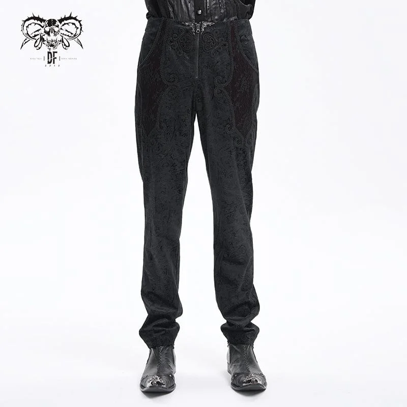 Men's Gothic  Zip Floral Branded Trousers